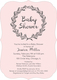 Pink and Grey Baby Shower Wreath Invitations Image 3 of 6